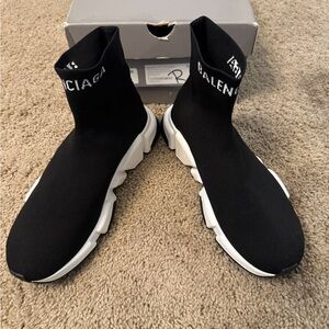 Balenciaga Black and White Sock Sneakers